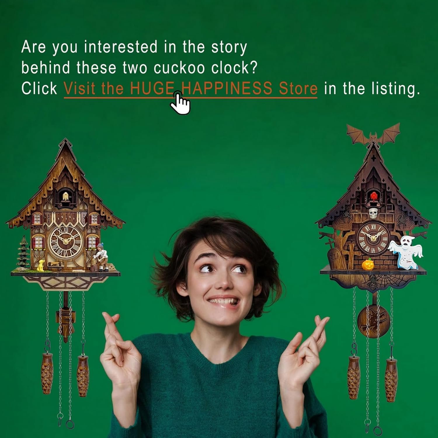 Cuckoo Clock for Wall Art: 12 Melodies, Volume Control, Night Mode, Germany Style Black Forest Retro Traditional Handcrafted Wooden House Home Decor, Gifts for Family (8.75 X 23inch) - Image 4